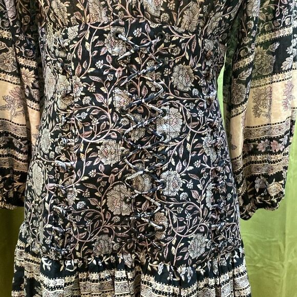 Zimmermann Purple and Pink Fit and Flare Dress with Bishop Sleeves, US4 - Picture 9 of 9